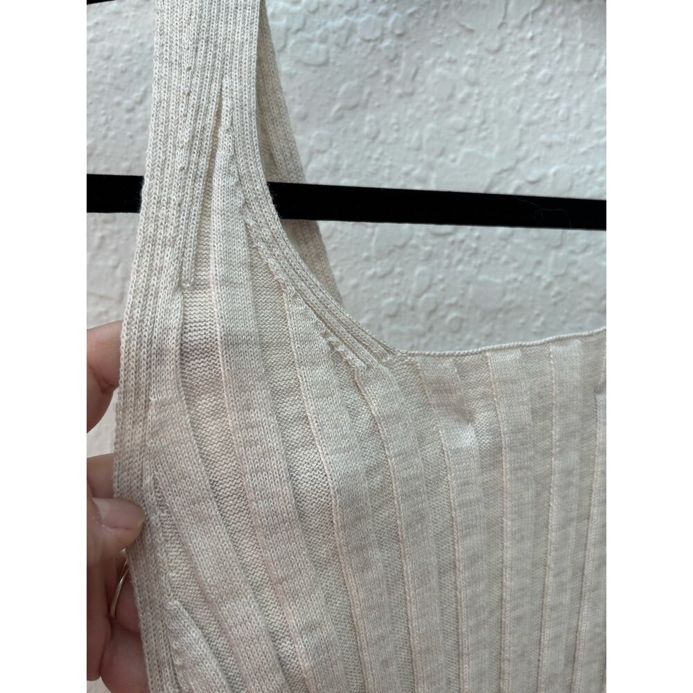 Peruvian Connection Sahara Aurelie Tank Ribbed Dress Beige Small NWT $200 - Picture 4 of 8